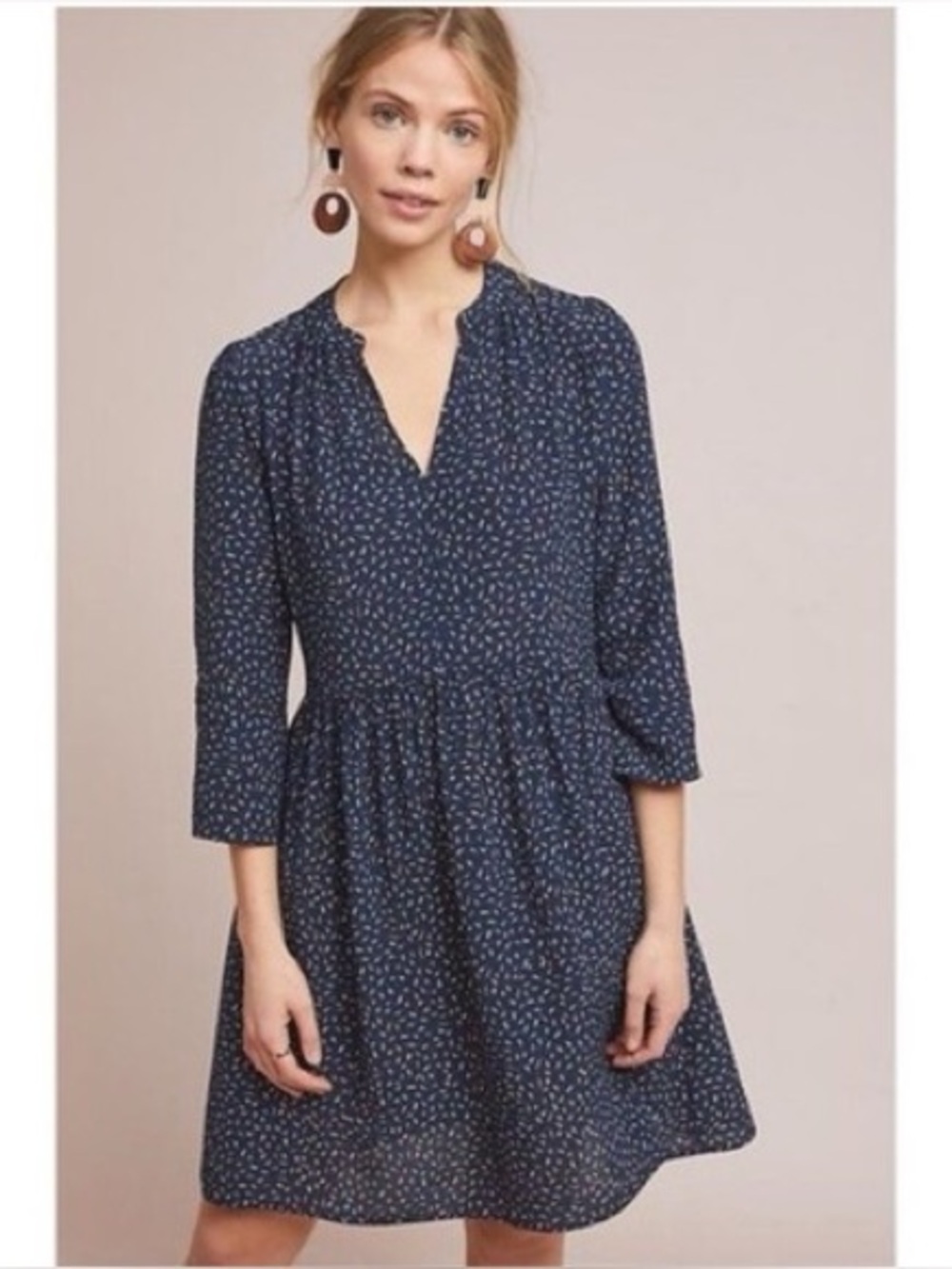 NWT Anthropologie Maeve Navy Blue Speckled Juno Dress